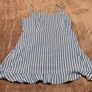 Blue & White Striped Mini Dress